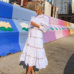 White Embroidered Women's Dress